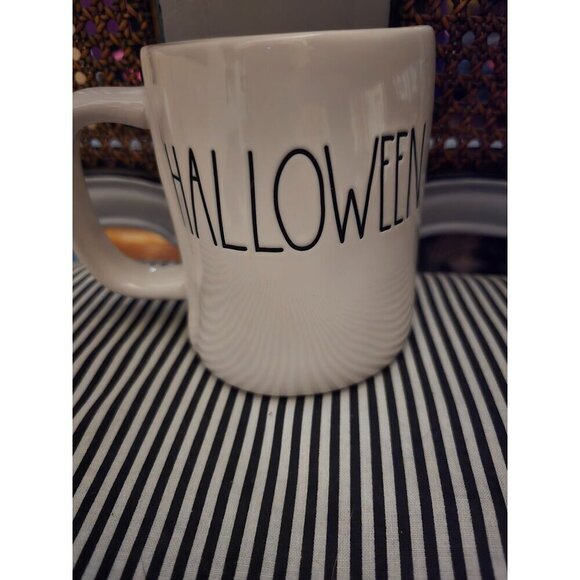 Rae Dunn Happy Halloween Double Sided Coffee Mug Orange Interior - Picture 3 of 8
